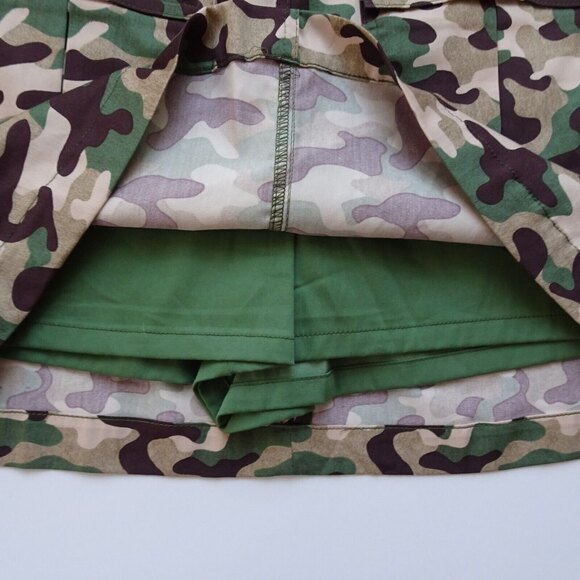 New ZARA Camo Printed Skort Skirt Shorts Camouflage Golf Hiking Active Casual S - Picture 7 of 13